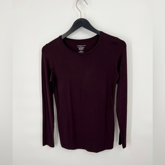 Majestic Filatures Viscose/elastane Crewneck Long Sleeve Tee Size 2 -M - Picture 3 of 5